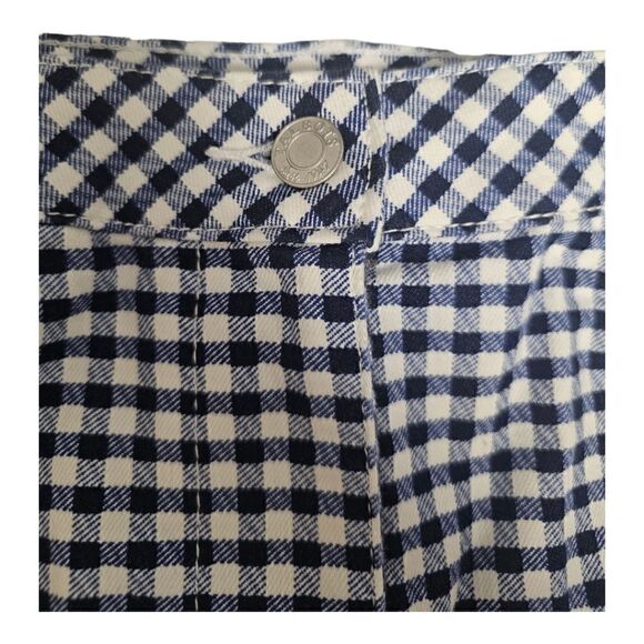TALBOTS Blue & White Gingham Denim A-Line Skirt - Size 8 - Picture 5 of 7